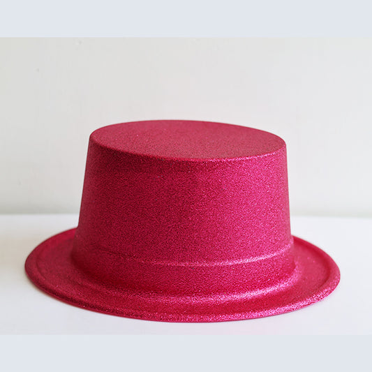 Hot Pink Glitter Top Hat