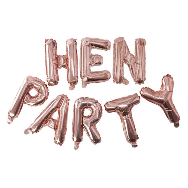 Hen Party Foil Letters Rose Gold