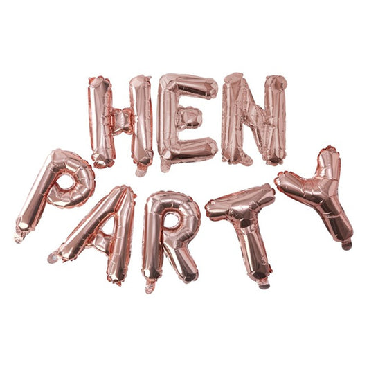 Hen Party Foil Letters Rose Gold