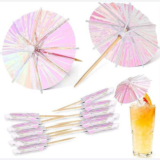 Iridescent Cocktail Umbrellas