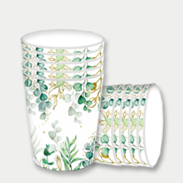 Leaf Design Theme Paper Cups