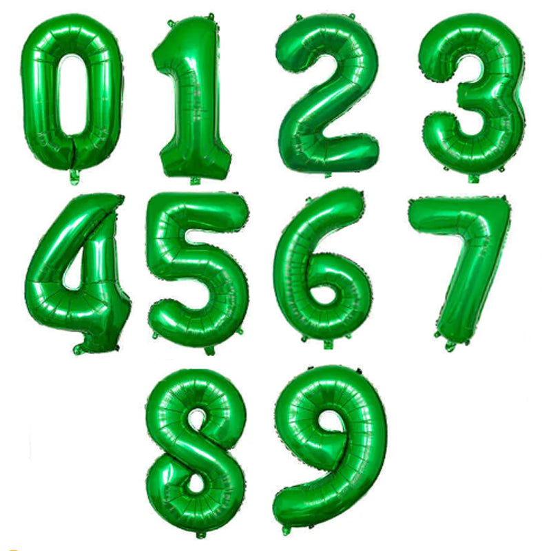 Foil Number Balloon Green 32" (Air Filling Only)