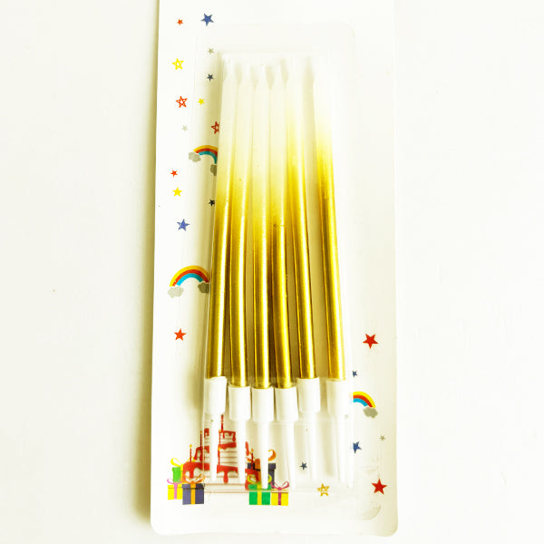 Yellow & White Two-Tone Long Birthday Candles