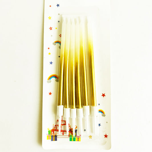 Yellow & White Two-Tone Long Birthday Candles