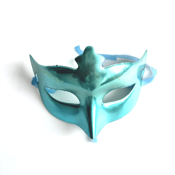 Metallic Teal Half Masquerade Mask