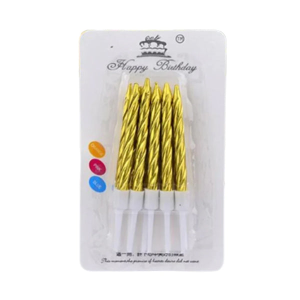 Metallic Chrome Gold Colour Candles