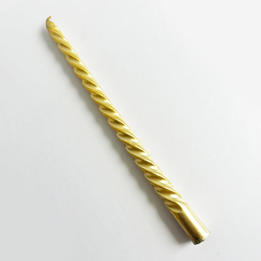 Metallic Gold Spiral Taper Candle
