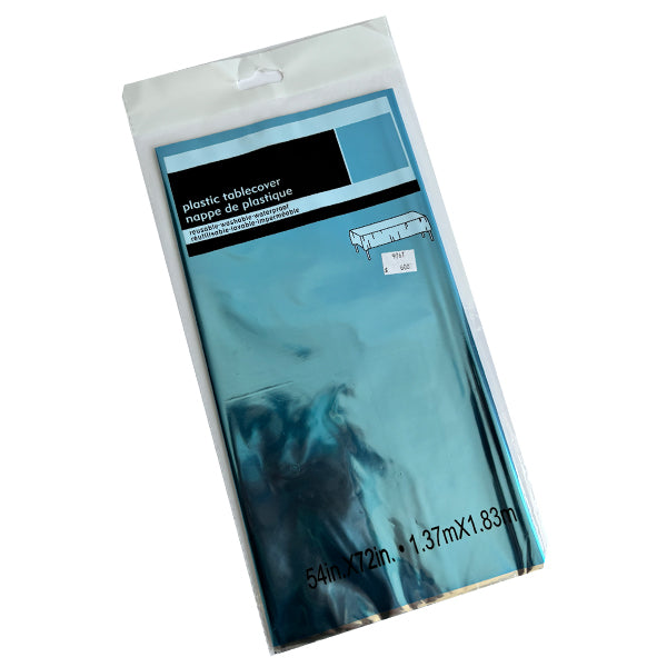 Light Blue Foil Metallic Tablecover