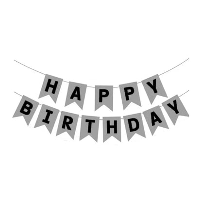 Metallic Silver Color Birthday Banner
