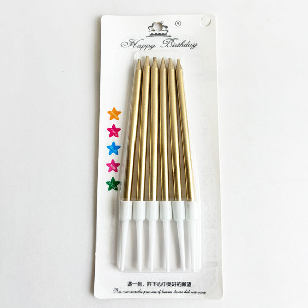 Metallic Champagne Slim, Long Candles