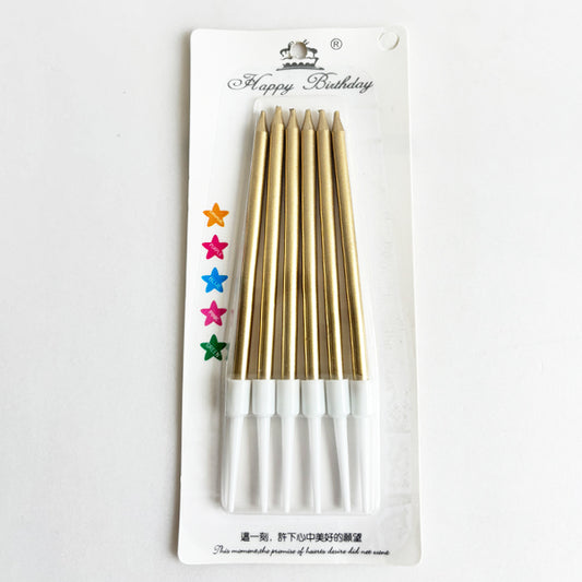 Metallic Champagne Slim, Long Candles