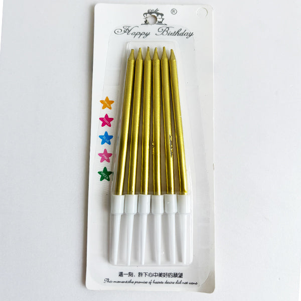 Metallic Gold Slim, Long Candles