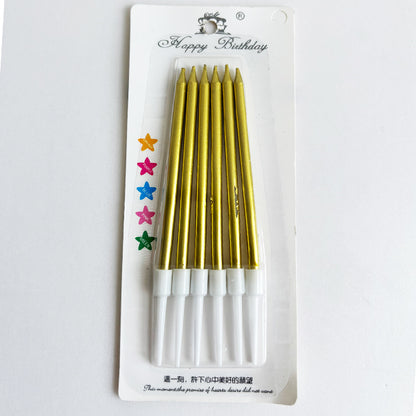 Metallic Gold Slim, Long Candles