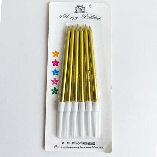 Metallic Gold Slim, Long Candles