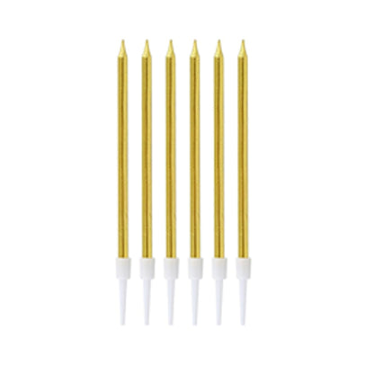 Metallic Gold Slim, Long Candles