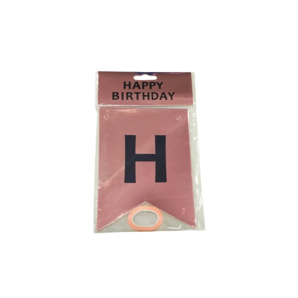 Metallic Rose Gold Color Birthday Banner