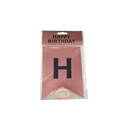 Metallic Rose Gold Color Birthday Banner