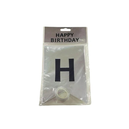 Metallic Silver Color Birthday Banner
