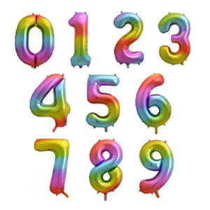 Foil Number Balloon  Rainbow Color 32" (Air Filling Only)