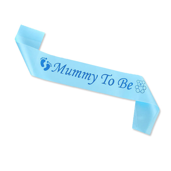 Mummy To Be Blue Sash Drak Blue Text