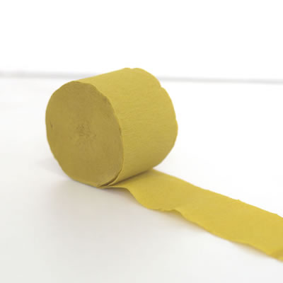 Mustard Yellow Crepe Paper Streamer Roll