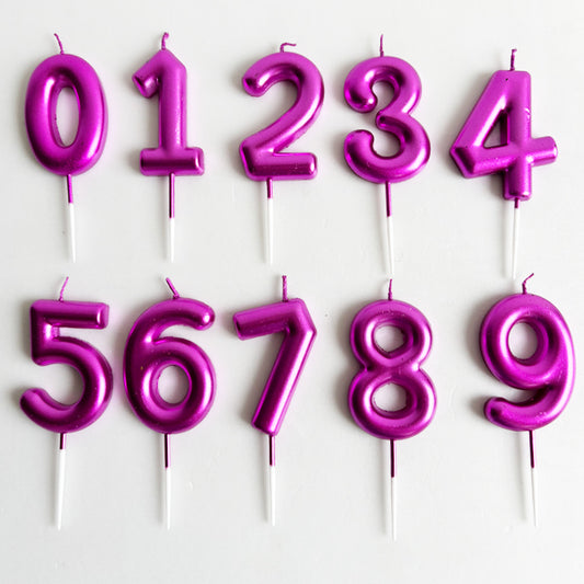 Hot Pink Number Candle