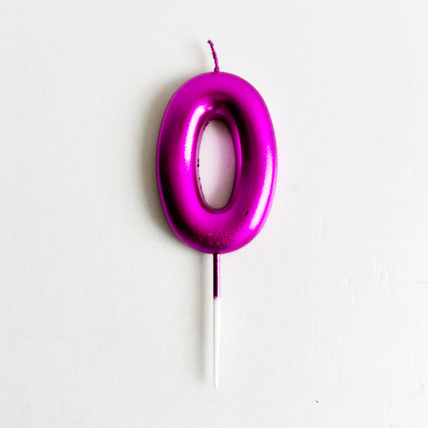 Hot Pink Number Candle