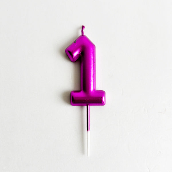 Hot Pink Number Candle