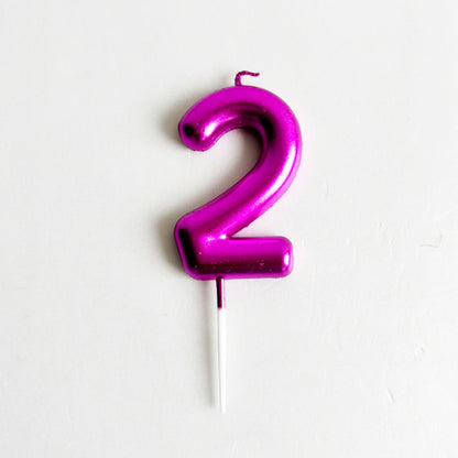 Hot Pink Number Candle