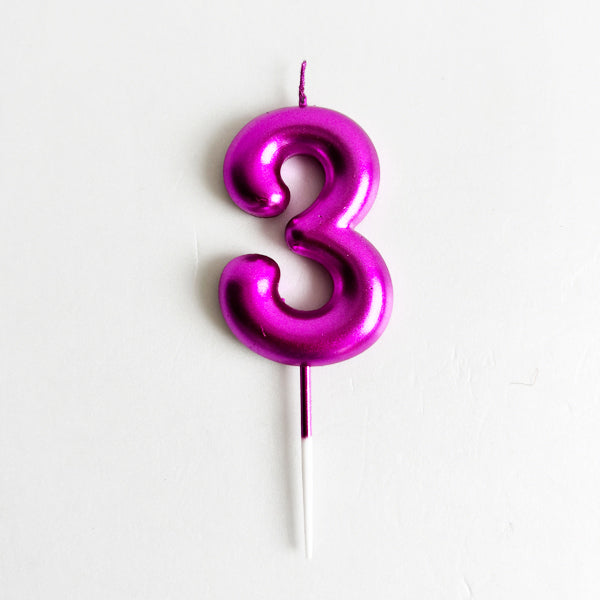 Hot Pink Number Candle