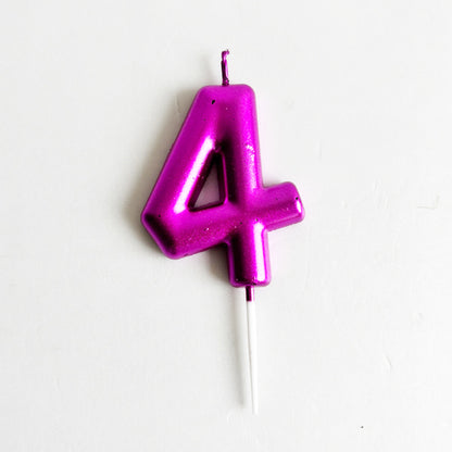 Hot Pink Number Candle