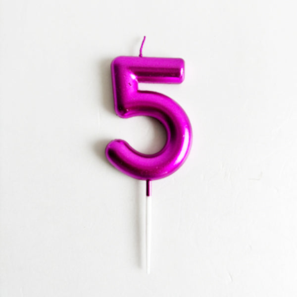 Hot Pink Number Candle