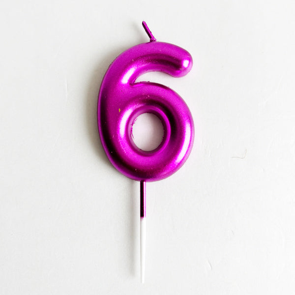 Hot Pink Number Candle