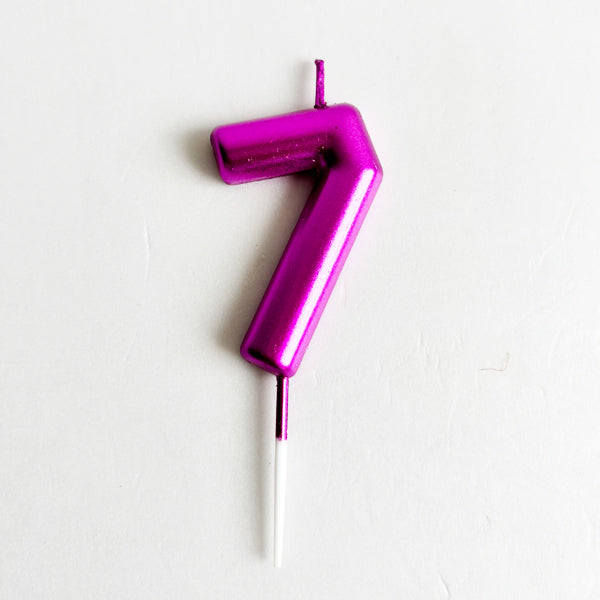 Hot Pink Number Candle