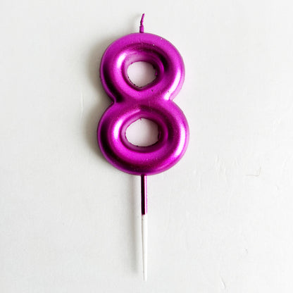 Hot Pink Number Candle