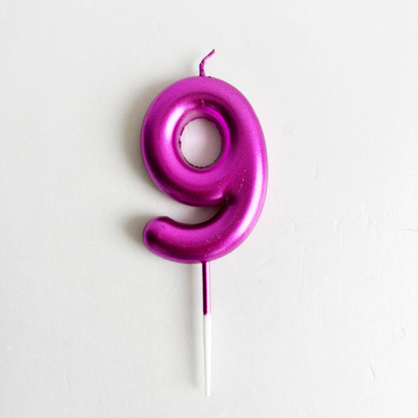 Hot Pink Number Candle