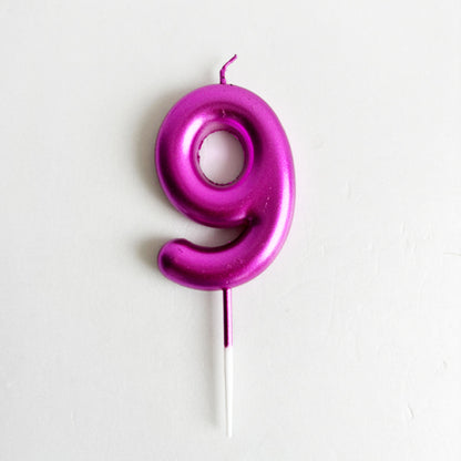 Hot Pink Number Candle