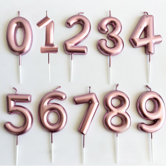 Pink Number Candle