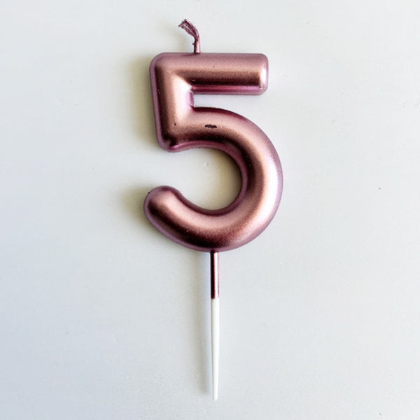 Pink Number Candle