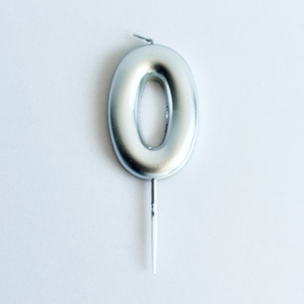 Silver Number Candle