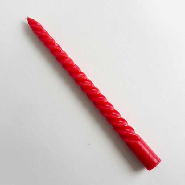 Red Spiral Taper Candle