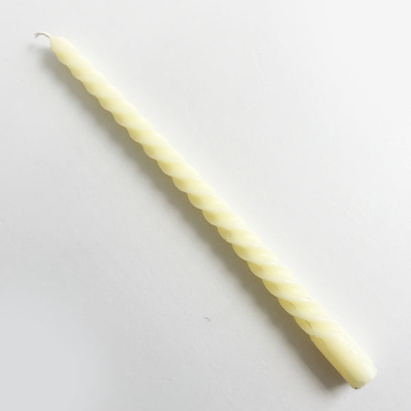 White Spiral Taper Candle