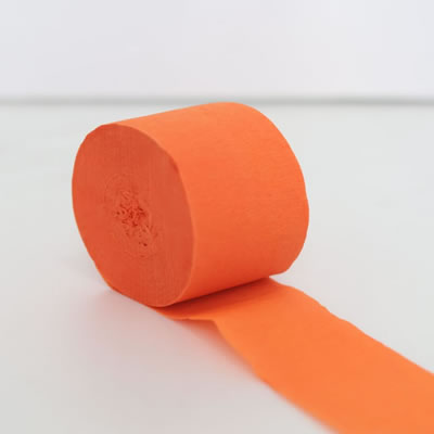 Orange Crepe Paper Streamer Roll