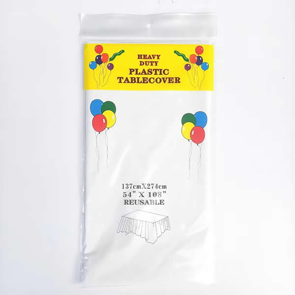 White Plastic Tablecover