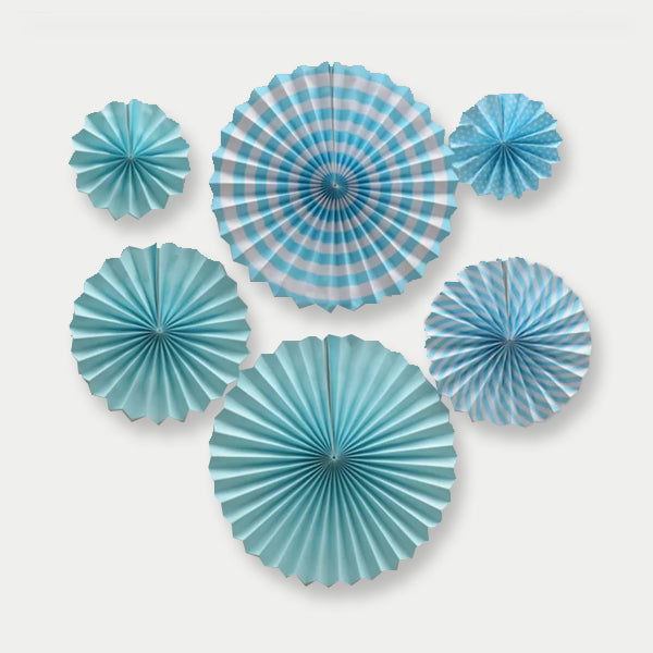 Blue Paper Rosette / Paper Fan