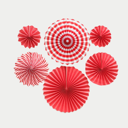 Red Paper Rosette / Paper Fan