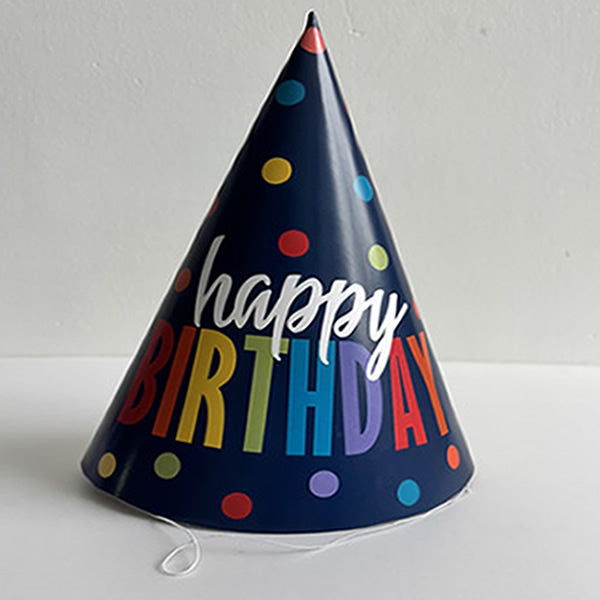 Colourful Happy Birthday Printed Cone Hat