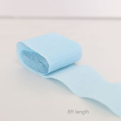 Pastel Blue Crepe Paper Streamer Roll 8ft