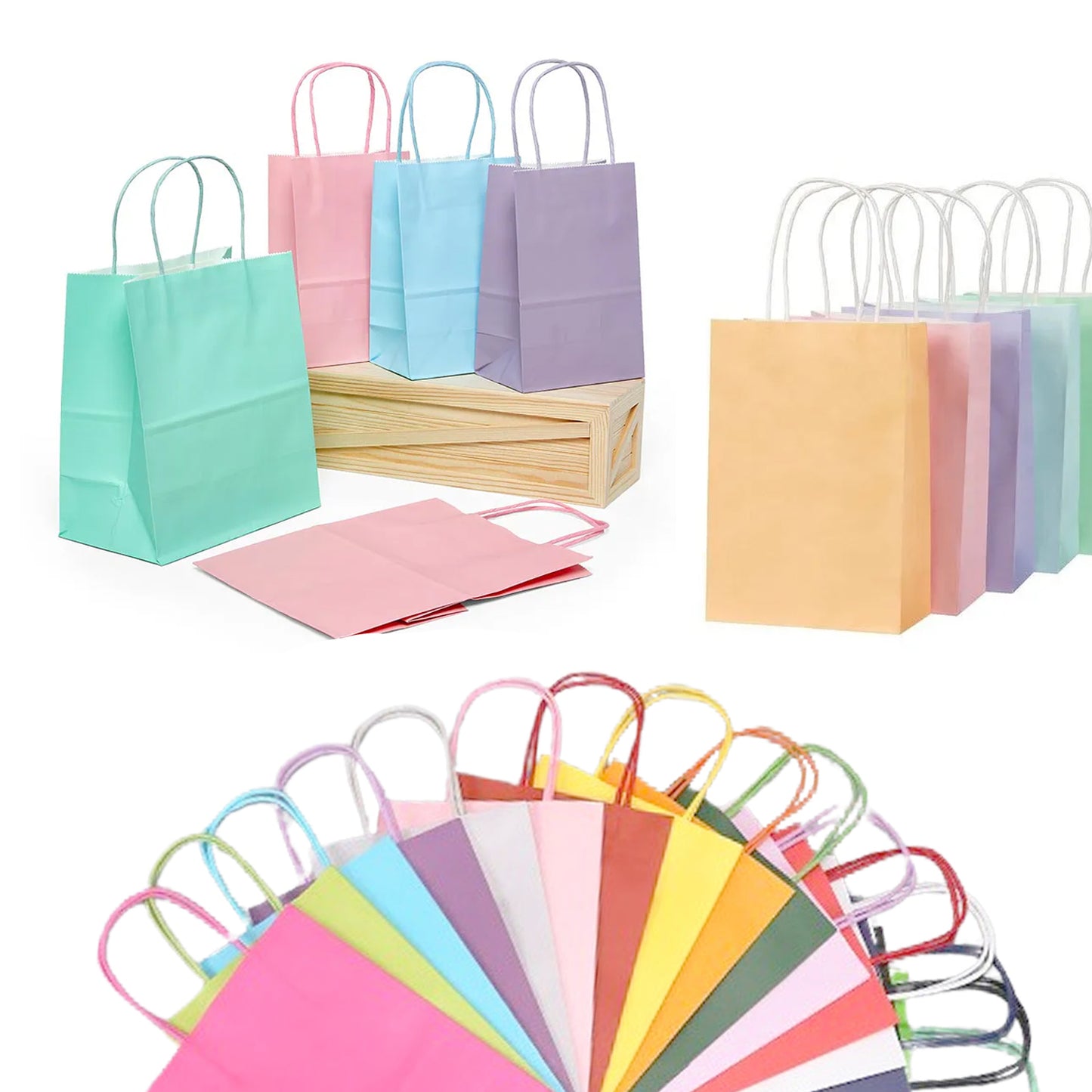 Kraft Paper Large Bag (Pastel Colors)