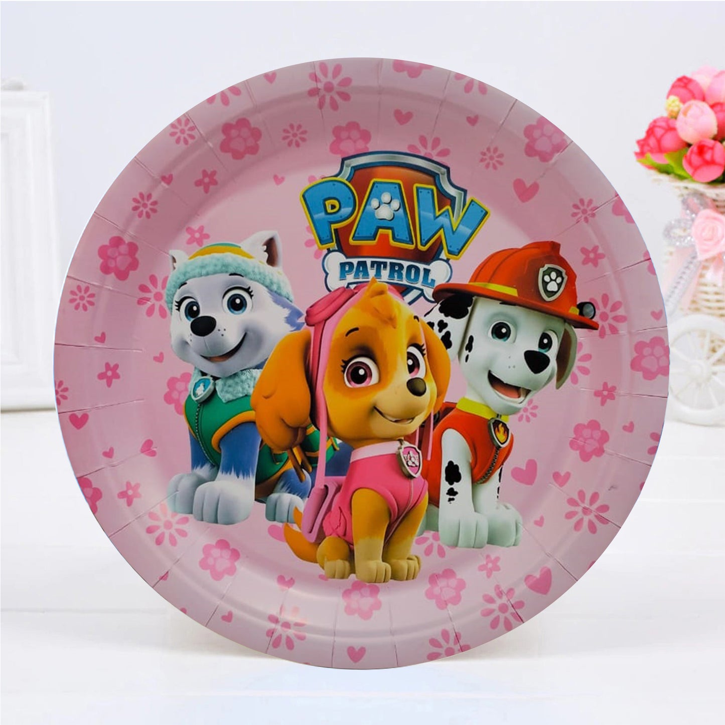 Paw Patrol Pink Theme Paper Plate